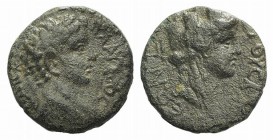 Claudius (41-54). Cilicia or Syria, Uncertain Caesarea. Æ (18mm, 4.05g, 12h), year 3 (AD 43/4[?]). Laureate head r. R/ Veiled and draped bust of Tyche...