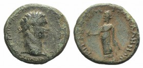 Domitian (81-96). Lydia, Sala. Æ (27mm, 8.51g, 6h). Laureate head r. R/ Zeus Lydios standing l., holding eagle. RPC II 1341. Very Rare, Good Fine