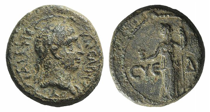 Trajan (98-117). Cilicia, Syedra. Æ (18mm, 5.96g, 12h). Laureate head r. R/ Arte...