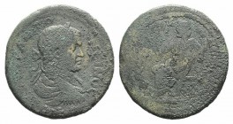 Caracalla (198-217). Ionia, Ephesus. Æ (36mm, 23.00g, 6h). Laureate, draped and cuirassed bust r. R/ Zeus seated l., holding sceptre. Cf. BMC 272. Fai...