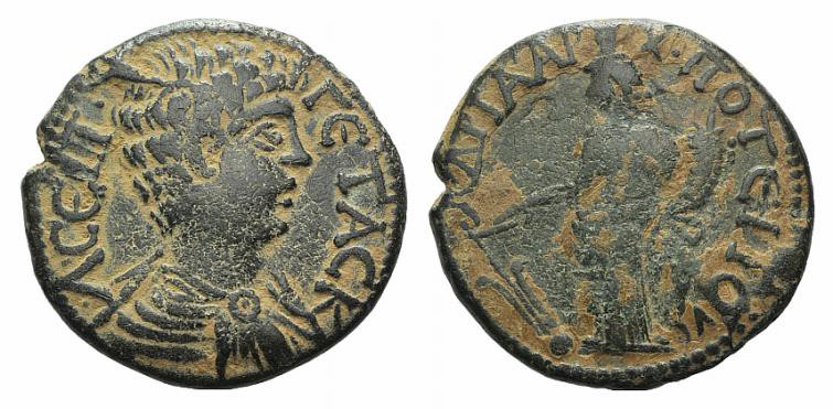 Geta (Caesar, 198-209). Phrygia, Hadrianopolis-Sebaste. Æ (21mm, 5.31g, 6h). Bar...