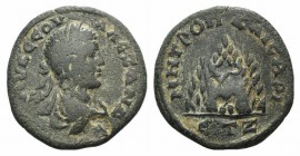 Severus Alexander (222-235). Cappadocia, Caesarea. Æ (27mm, 10.44g, 12h), year 7 (228/9). Laureate, draped and cuirassed bust r.; c/m: head r.(?) R/ A...