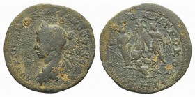Severus Alexander (222-235). Seleucis and Pieria, Antioch. Æ Octobol (32mm, 14.67g, 12h). Laureate, draped and cuirassed bust l. R/ Tyche seated l. on...