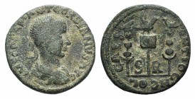 Gordian III (238-244). Pisidia, Antioch. Æ (28mm, 12.62g, 7h). Laureate, draped and cuirassed bust r., seen from behind. R/ Aquila between two signa. ...