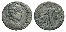Tranquillina (Augusta, 241-244). Ionia, Smyrna. Æ (21mm, 4.85g, 6h). Draped bust r. R/ Hercules standing l., with lion skin over forearm, holding cant...