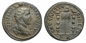 Philip I (244-249). Pisidia, Antioch. Æ (26mm, 11.35g, 6h). Radiate, draped and cuirassed bust r., seen from behind. R/ Aquila between two signa. SNG ...