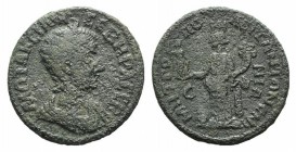 Otacilia Severa (Augusta, 244-249). Ionia, Metropolis. Æ (29mm, 11.00g, 6h). Diademed and draped bust r. R/ Goddess standing l., holding Athena Promac...