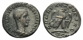 Herennius Etruscus (Caesar, 249-251). Seleucis and Pieria, Antioch. BI Tetradrachm (26mm, 11.83g, 6h), AD 250-1. Draped and cuirassed bust r.; one pel...