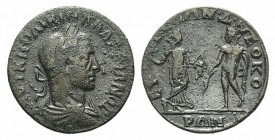 Valerian I (253-260). Ionia, Ephesus. Æ (27mm, 7.76g, 6h). Laureate, draped and cuirassed bust r. R/ Artemis standing r., holding branch and bow, and ...
