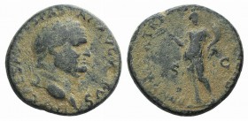 Vespasian (69-79). Æ (27mm, 11.56g, 6h). Ephesus (?), AD 77-78. Laureate head r. R/ Ceres standing facing, head l., holding barley ear and cornucopiae...