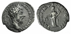 Marcus Aurelius (161-180). AR Denarius (19mm, 3.37g, 12h). Rome, 166-7. Laureate head r. R/ Aequitas standing l., holding scales and cornucopiae. RIC ...