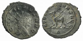 Gallienus (253-268). Antoninianus (23mm, 3.49g). Rome, 267-8. Radiate head r. R/ Griffin standing l.; Δ. RIC V 165; RSC 77. Near VF