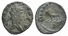 Gallienus (253-268). Antoninianus (20mm, 3.07g). Rome, 267-8. Radiate r. R/ Panther standing l.; B. RIC V 230; RSC 586. Near VF