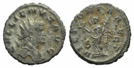 Gallienus (253-268). Antoninianus (20mm, 4.40g). Siscia, 257-9. Radiate r. R/ Victory advancing l., holding wreath and palm; S-P flanking. RIC V 586. ...