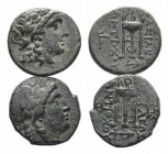 Seleukid Kingdom, lot of 2 Æ coins, to be catalog. Lot sold as is, no return