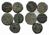 Judaea, lot of 5 Æ coins, to be catalog. Lot sold as is, no return