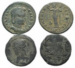 Lot of 2 Roman Æ coins, including Augustus and Galeria Valeria. Lot sold as is, no return