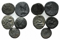 Lot of 5 Greek Bronze Coins . Lot sold as is, no return