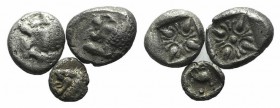 Lot of 3 Greek Ar Fractions, Miletos. Lot sold as is, no return