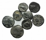 Lot of 8 Greek Bronze Coins. Lot sold as is, no return