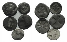 Lot of 5 Greek Ar Fractions, to be catalog. Lot sold as is, no return