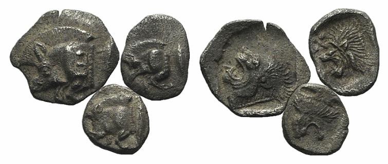 Lot of 3 Greek Ar Fractions, to be catalog. Lot sold as is, no return