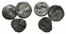 Lot of 3 Greek Ar Fractions, to be catalog. Lot sold as is, no return