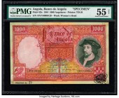 Angola Banco De Angola 1000 Angolares 1.6.1944 Pick 82s Specimen PMG About Uncirculated 55 Net. Representing the highest denomination from the 1944 to...