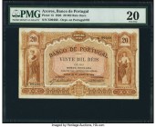 Azores Banco de Portugal 20 Mil Reis Ouro 30.1.1905 Pick 13 PMG Very Fine 20. This scarce type created for the Azores is similar to the mainland Portu...