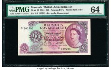 Bermuda Bermuda Government 10 Pounds 28.7.1964 Pick 22 PMG Choice Uncirculated 64. Bermuda issued this highest denomination banknote only a few years ...