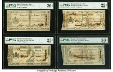Brazil Imperio do Brasil, Trocos de Cobre Group of 4 Graded Examples. Included in this lot are the early copper exchange note issues listed below: 1 M...