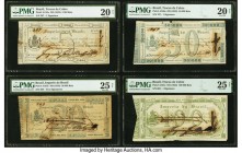 Brazil Imperio do Brasil, Trocos de Cobre Group of 4 Graded Examples. Included in this lot are the early copper exchange note issues listed below: 5 M...