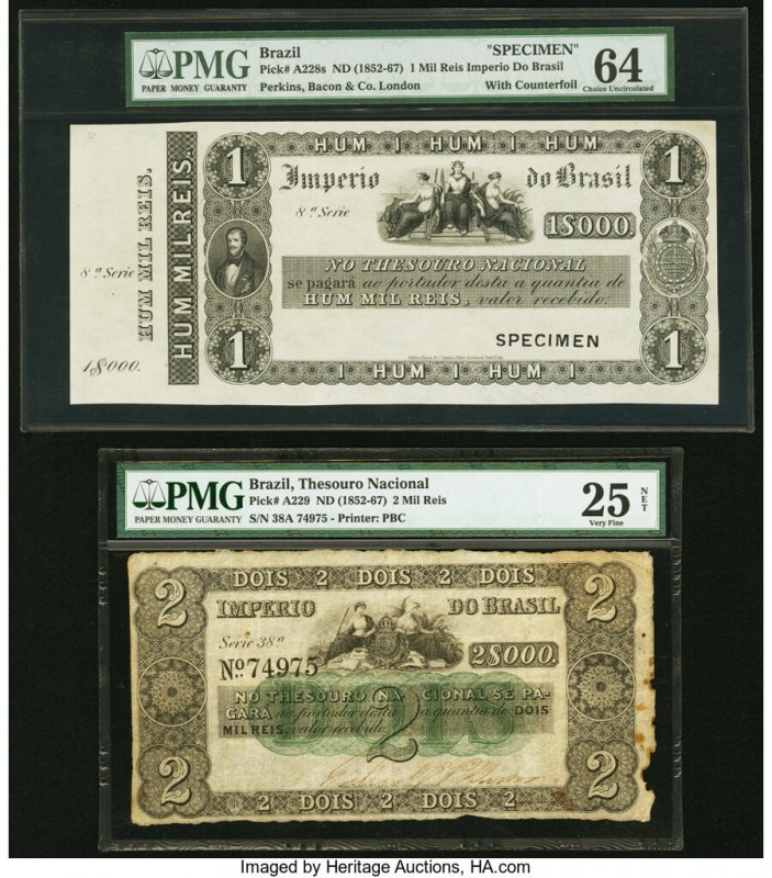 Brazil Imperio do Brasil, Thesouro Nacional Group of 4 Graded Examples. The foll...