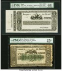 Brazil Imperio do Brasil, Thesouro Nacional Group of 4 Graded Examples. The following notes are included in this lot: 1 Mil Reis ND (1852-67) Pick A22...