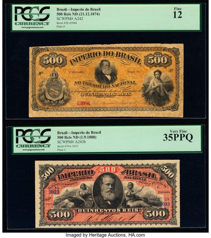 Brazil Imperio do Brasil, Thesouro Nacional Group of 4 Graded Examples. The foll...