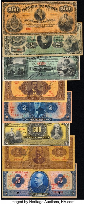 Brazil Group of 15 Examples Fine-Crips Uncirculated. The following pick numbers ...