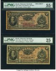 Brazil Thesouro Nacional 2 Mil Reis ND (1869-83) Pick A256s; A256 Specimen and Issued Note PMG About Uncirculated 55 Net; Very Fine 25. A mature bust ...
