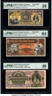Brazil Thesouro Nacional Group of 5 Graded Examples. The following notes are included in this lot: 500 Reis ND (1893) Pick 1s Specimen PMG About Uncir...