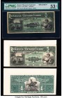 Brazil Thesouro Nacional 1 Mil Reis ND (1891) Pick 3s; 3p Specimen and Uniface Proof Pair PMG About Uncirculated 53 Net; About Uncirculated (2). This ...