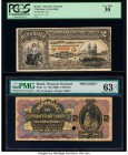 Brazil Republica dos Estados Unidos do Brazil, Thesouro Nacional Group of 4 Graded Examples. The following notes are included in this lot: 2 Mil Reis ...