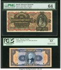 Brazil Republica dos Estados Unidos do Brazil, Thesouro Nacional Group of 5 Graded Examples. The following notes are included in this lot: 2 Mil Reis ...