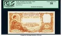 Brazil Thesouro Nacional 5 Mil Reis ND (1903) Pick 19 PCGS Choice About New 58. Simply stunning paper and colors are seen on both sides of this rare t...