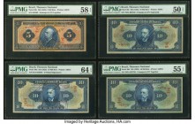Brazil Republica dos Estados Unidos do Brazil, Thesouro Nacional Group of 8 Graded Examples. The following notes are included in this lot: 5 Mil Reis ...