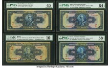Brazil Republica dos Estados Unidos do Brazil, Thesouro Nacional Group of 4 Graded Examples. The following notes are included in this lot: 20 Mil Reis...