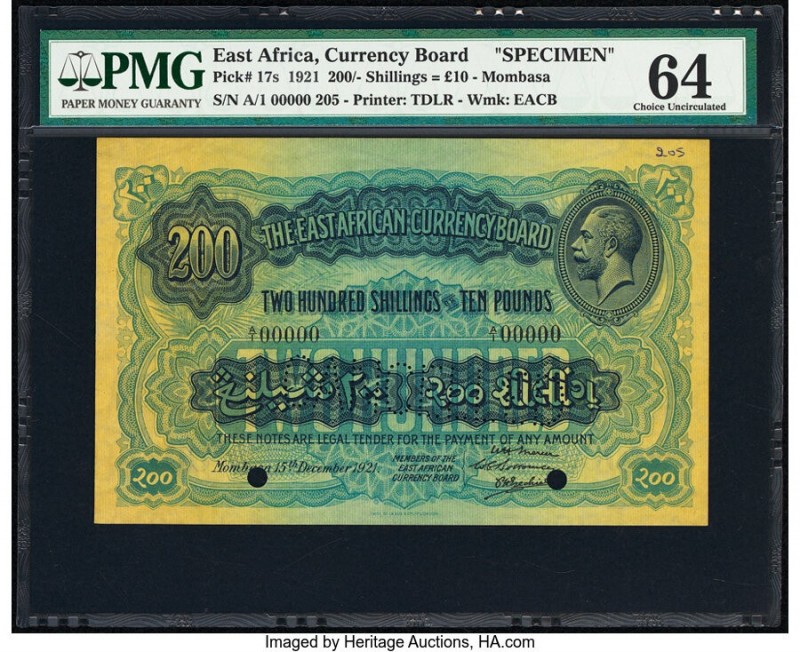 East Africa East African Currency Board 200 Shillings = 10 Pounds 15.12.1921 Pic...