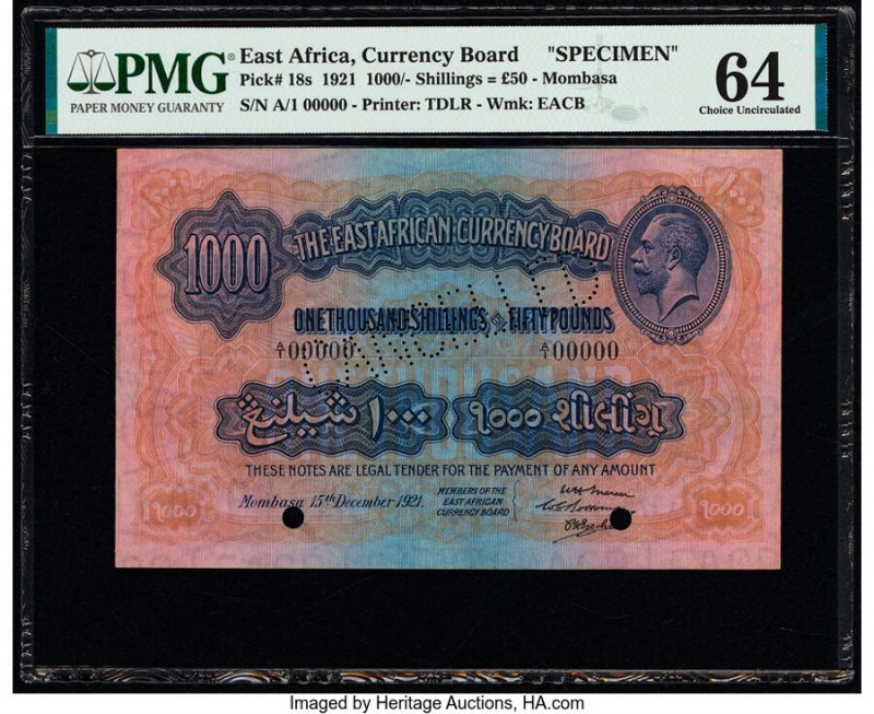 East Africa East African Currency Board 1000 Shillings = 50 Pounds 15.12.1921 Pi...