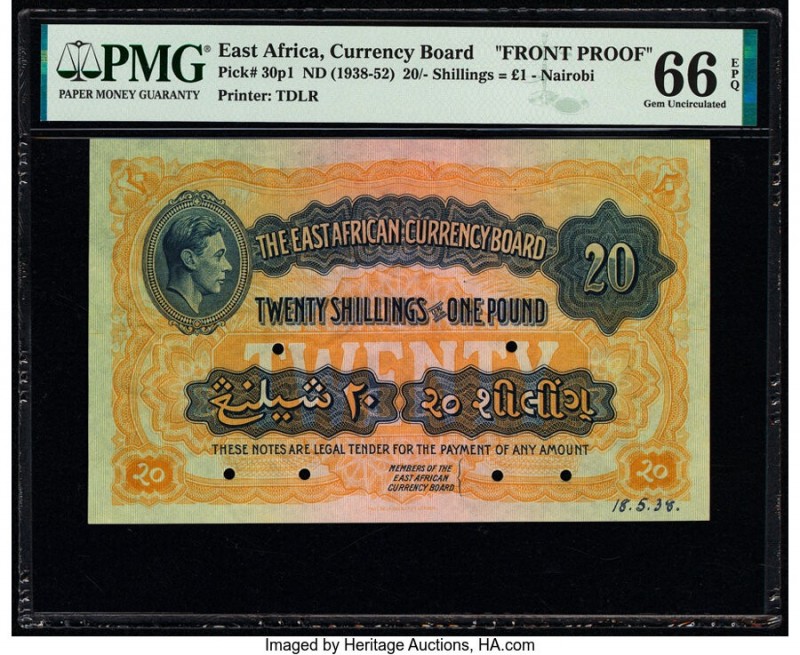 East Africa East African Currency Board 20 Shillings = 1 Pound ND (1938-52) Pick...