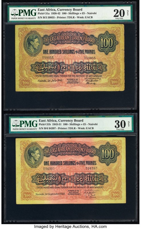 East Africa East African Currency Board 100 Shillings = 5 Pounds 1.7.1941; 1.9.1...