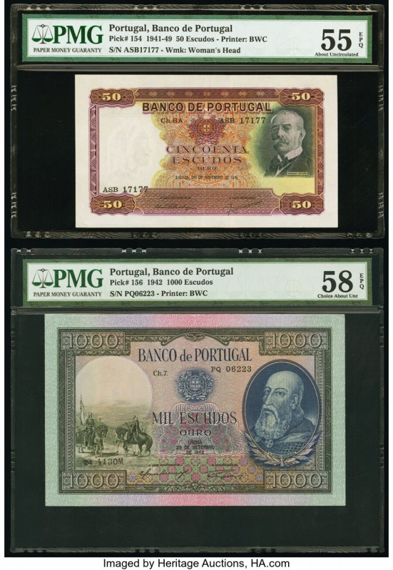 Portugal Banco de Portugal Group of 4 Graded Examples. The following notes are i...