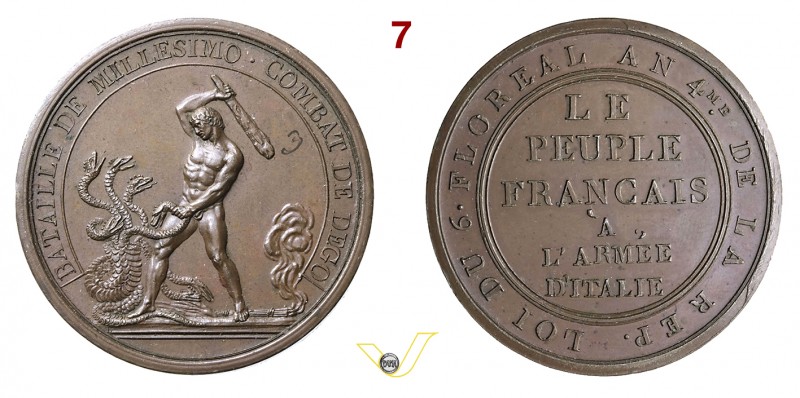 1796 - Battaglia Millesimo e Dego (conio franc.) Henn. 734 Opus Lavy mm 43 Æ qFD...